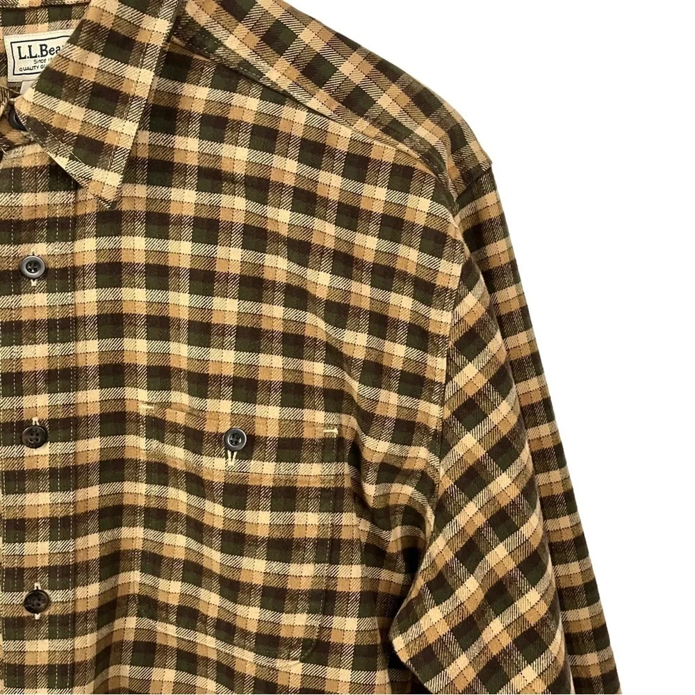 L.L.BEAN Plaid Heavy Cotton Flannel